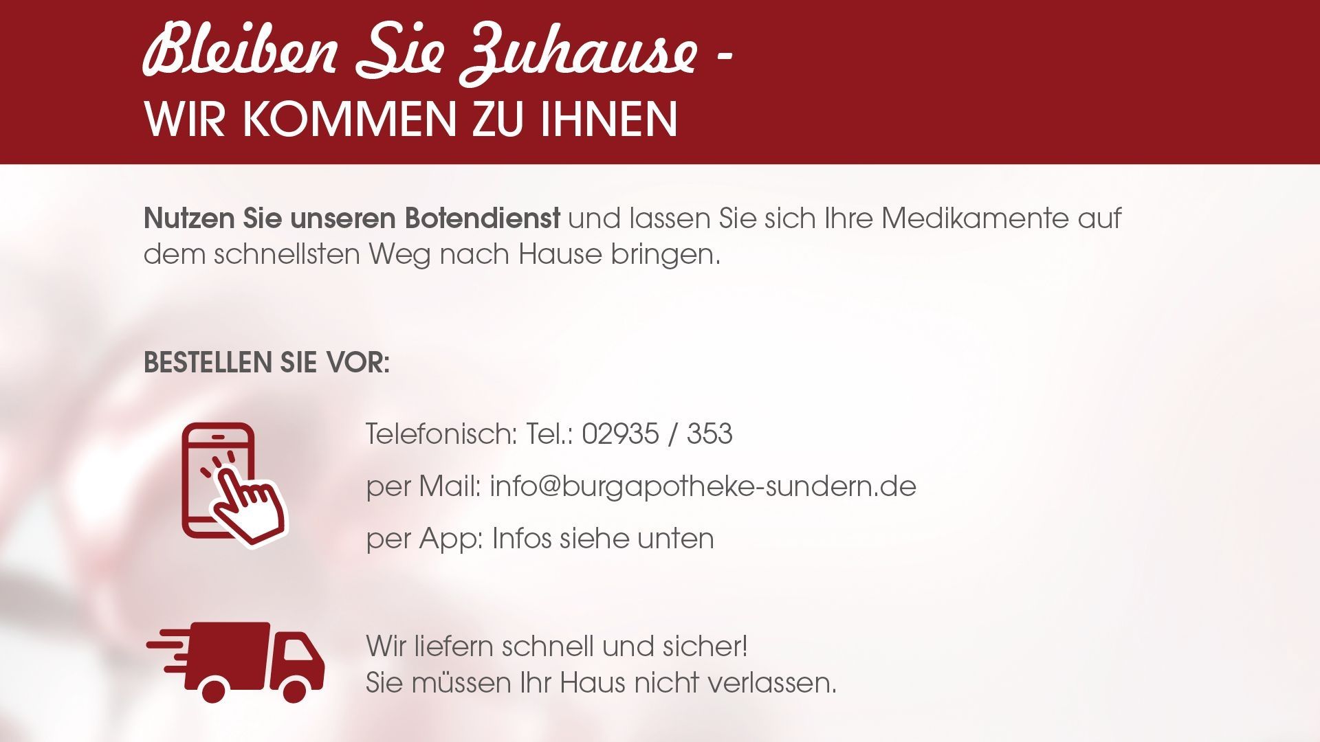 Unser Lieferservice | Burg-Apotheke